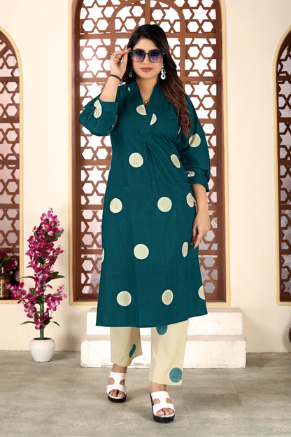 Green Polka Dot (Kurta Pant)