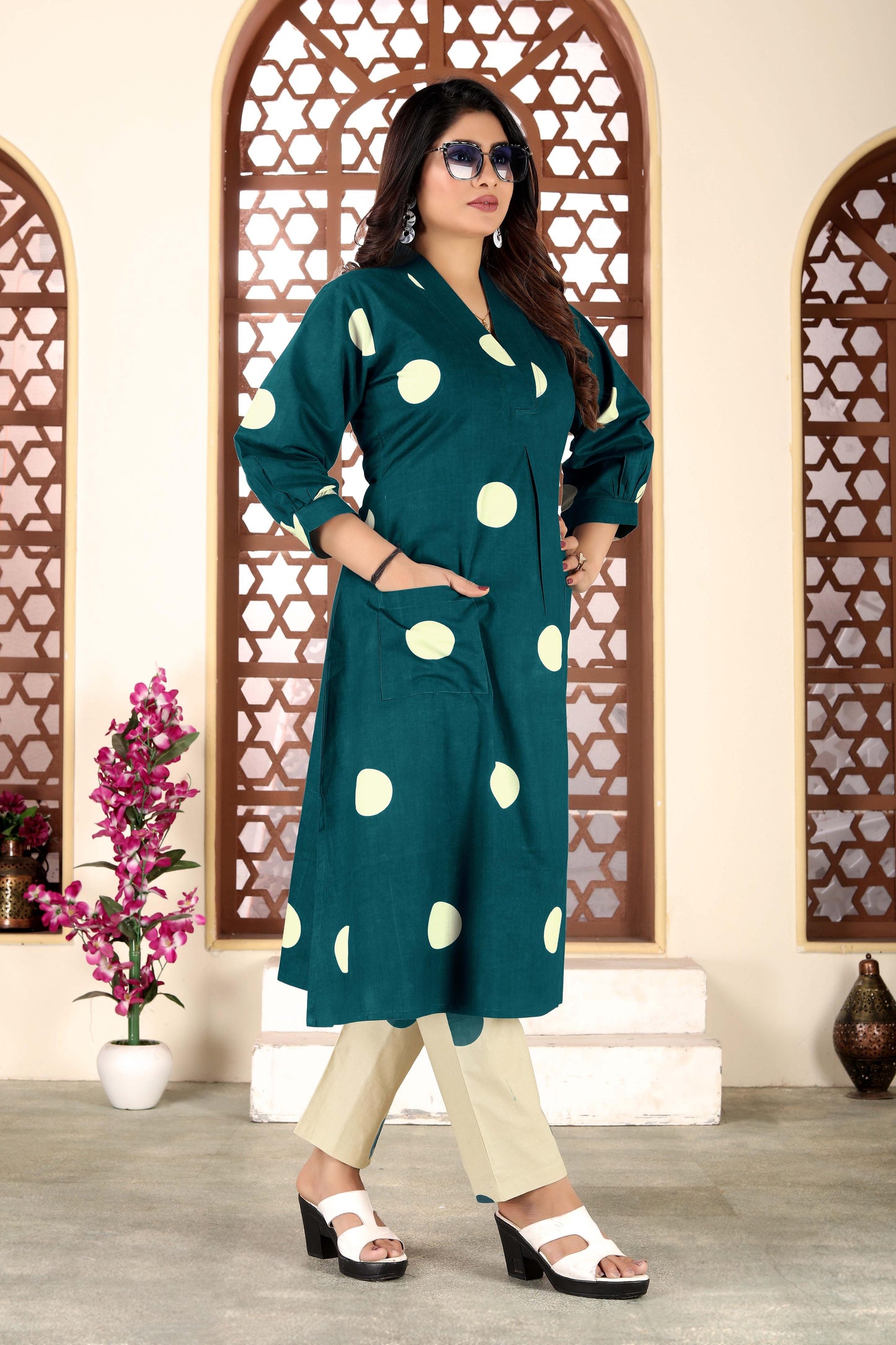 Green Polka Dot (Kurta Pant)