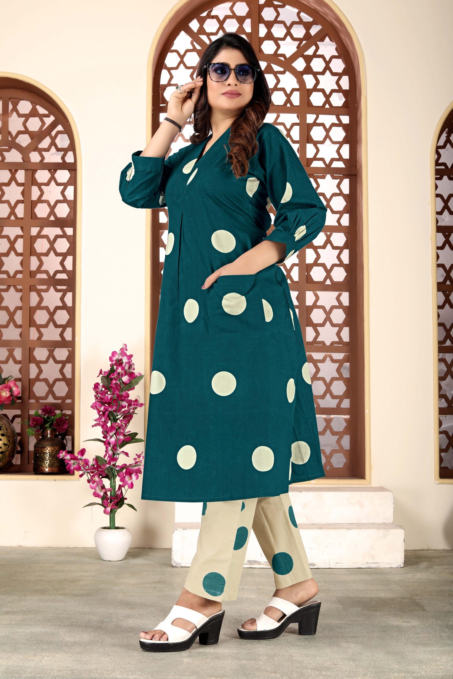 Green Polka Dot (Kurta Pant)